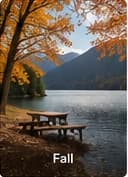 Cultus Lake in fall — autumn colours and lakeside camping at Maple Bay.