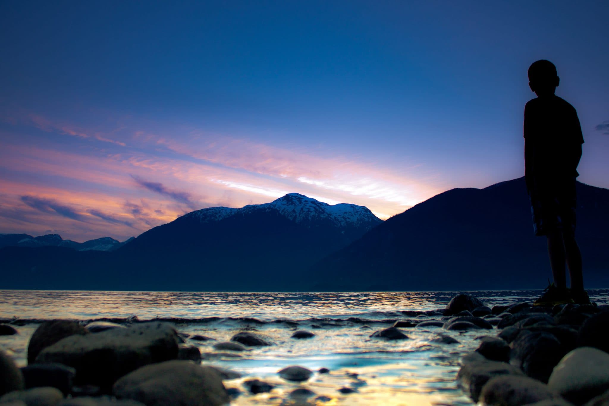 Rocky Porteau Cove shoreline at Howe Sound.